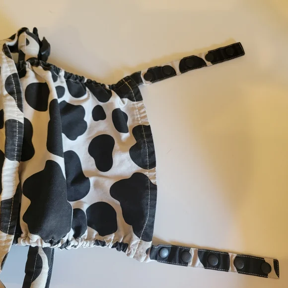 Tula Black and White Cow Print Carrier With Hood And Infant Insert - Picture 2 of 6